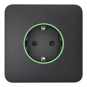 Розумна вбудована розетка з функцією моніторингу споживання електроенергії Ajax Outlet [type F] Jeweller Graphite