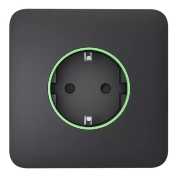 Розумна вбудована розетка з функцією моніторингу споживання електроенергії Ajax Outlet [type F] Jeweller Graphite-0
