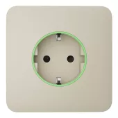 Розумна вбудована розетка з функцією моніторингу споживання електроенергії Ajax Outlet [type F] Jeweller Ivory