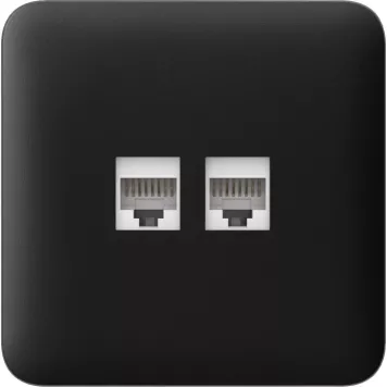 Передня панель для вбудованої інтернет-розетки Ajax SoloCover (LAN) Black (126188.317.BL)-1