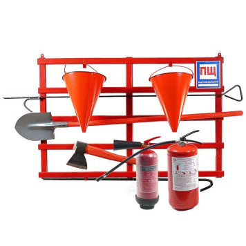 Щит пожежний відкритого типу (з комплектацією багор/лом/лопата/топор/відро 2) + Вогнегасник ВП-6 (ОП-6) і Вогнегасник ВВК-3,5 (ОУ-5) (артикул: 000073539)-0