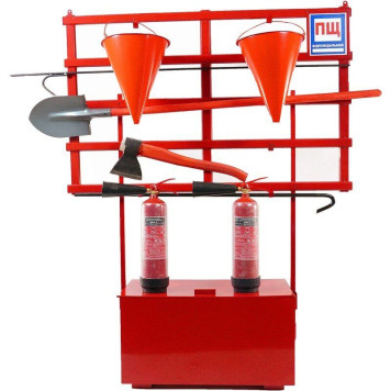 Стенд пожежний з щитом відкритого типу стаціонарний (з комплектацією багор/лом/лопата/топор/відро 2) + 2 Вогнегасника вуглекислотних ВВК-2 (ОУ-3) (артикул: 000073553)-0