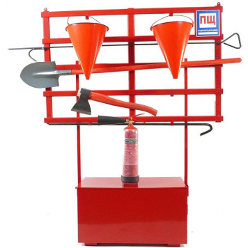Стенд пожежний з щитом відкритого типу стаціонарний (з комплектацією багор/лом/лопата/топор/відро 2) + Вогнегасник вуглекислотний ВВК-2 (ОУ-3) (артикул: 000073549)-0