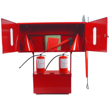 Стенд пожежний з щитом закритого типу стаціонарний (з комплектацією кошма/багор/лом/лопата/сокира/відро) + 2 Вогнегасника порошкових ВП-5 (ОП-5) (артикул: 000073559) Стенд пожежний з щитом закритого типу стаціонарний (з комплектацією кошма/багор/лом/лопата/сокира/відро) + 2 Вогнегасника порошкових ВП-5 (ОП-5) (артикул: 000073559)-0