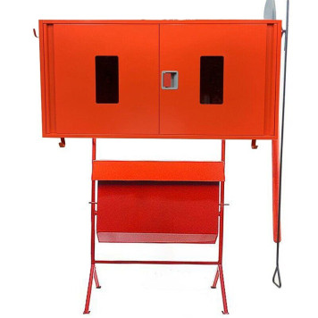 Стенд пожежний закритого типу з перекидним ящиком для піска (з комплектацією кошма/багор/лом/лопата/топор/відро) (артикул: 000003406) Стенд пожежний закритого типу з перекидним ящиком для піска (з комплектацією кошма/багор/лом/лопата/топор/відро) (артикул: 000003406)-0