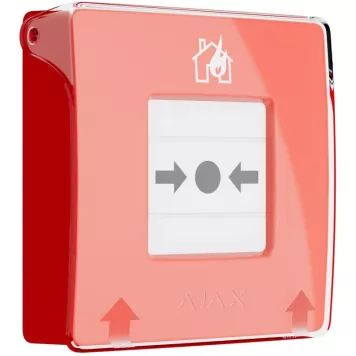 Бездротова настінна кнопка для активації пожежної тривоги вручну Ajax ManualCallPoint (Red)Jeweller (Для житлових обʼєктів) (60815.171.NC1)-2