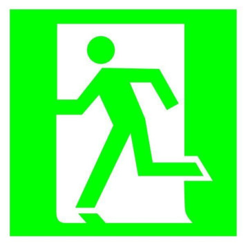 Вказівник Вихід тут (лівобічний) 300х150 пластик ПВХ (артикул: 000019213)-0