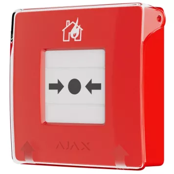 Бездротова настінна кнопка для активації пожежної тривоги вручну Ajax ManualCallPoint (Red)Jeweller (Для житлових обʼєктів) (60815.171.NC1)-3