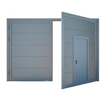 Ворота противопожарные ДМП EI60-2-2600х3400 распашные с калиткой в раб. створке ЕвроСтандарт (артикул: 000043833)-0