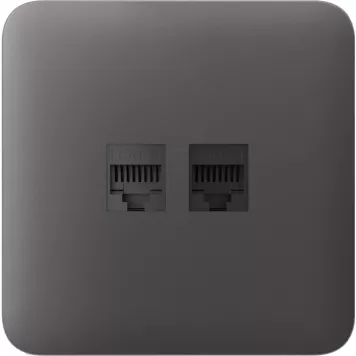Передня панель для вбудованої інтернет-розетки Ajax SoloCover (LAN) Grey (126190.317.GR)-0
