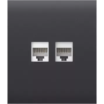 Передня панель для вбудованої інтернет-розетки Ajax CenterCover (LAN) Graphite (126199.318.GP)-1