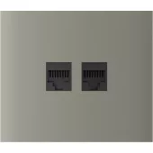 Центральна панель для вбудованої інтернет-розетки Ajax CenterCover (LAN) vertical Olive (126210.318.OL)