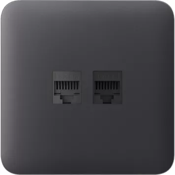 Передня панель для вбудованої інтернет-розетки Ajax SoloCover (LAN) Graphite (126191.317.GP)-0