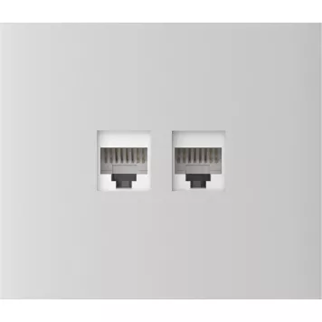 Центральна панель для вбудованої інтернет-розетки Ajax CenterCover (LAN) vertical White (126203.318.WH)-1