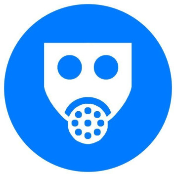 Знак Работать с применением средств защиты органов дыхания d-150 с-к пленка (артикул: 000018930)-0