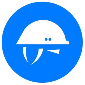 Знак Работать в каске! d-150 с-к пленка (артикул: 000018924)