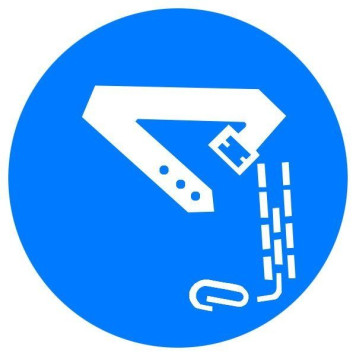 Знак Працювати в запобіжному поясі! d-150 пластик ПВХ (артикул: 000019119)-0