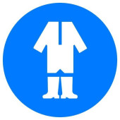Знак Работать в защитной одежде! d-150 с-к пленка (артикул: 000018926)