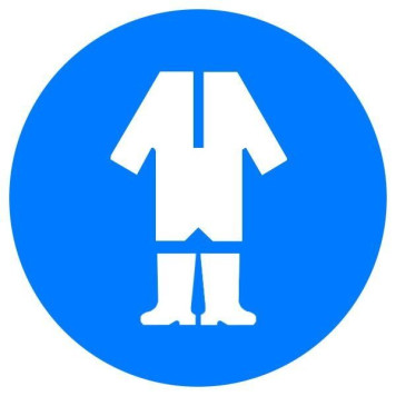 Знак Работать в защитной одежде! d-150 с-к пленка (артикул: 000018926)-0