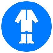 Знак Работать в защитной одежде! d-250 пластик ПВХ (артикул: 000019194)